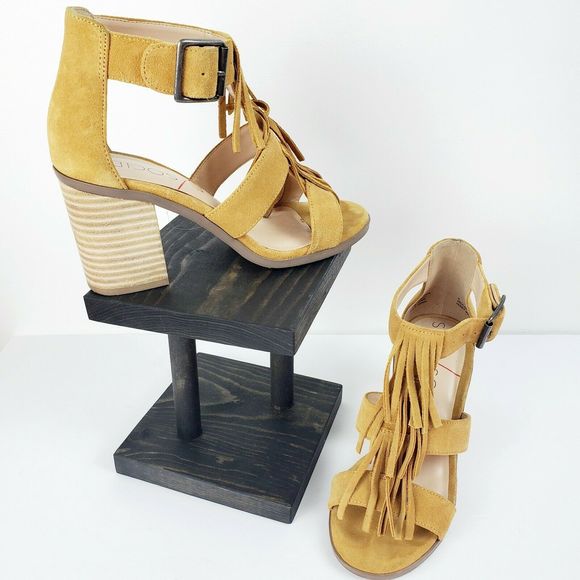 Sole Society DELILAH Suede Fringe Heels Sz 5 EUC - Picture 2 of 10